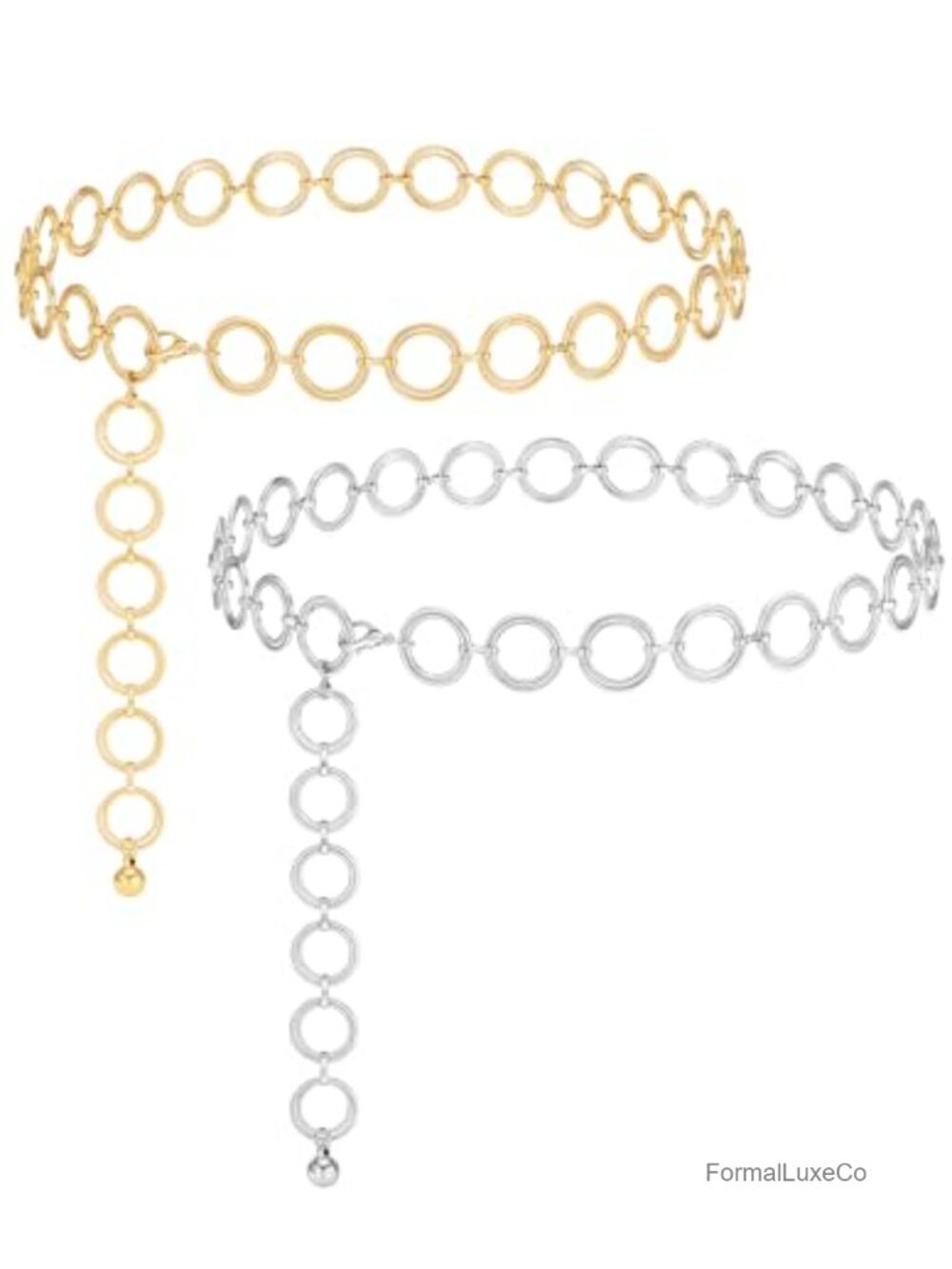 Women's Fashion Metal Waist Chain Belt for Jeans Dresses Adjustable